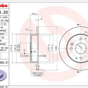 Brembo Brake Rotor, Solid, One Piece Design, Wheel Bolt Pattern 4 X 114.3 Millimeter – 08580321C02