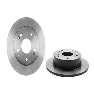 Brembo Brake Kit, Ceramic Brake Pads, 260 Millimeter Solid Gray Cast Iron One Piece Rotor – KT00503
