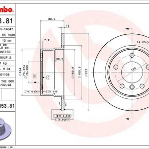 Brembo Brake Rotor, Solid, One Piece Design, Wheel Bolt Pattern 5 X 120 Millimeter – 08685381C02