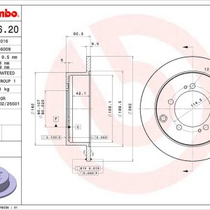 Brembo Brake Rotor, Solid, One Piece Design, Wheel Bolt Pattern 5 X 114.3 Millimeter – 08831620C02