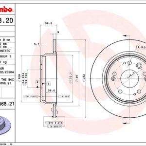 Brembo Brake Rotor, Solid, One Piece Design, Wheel Bolt Pattern 5 X 114.3 Millimeter – 08886821C02