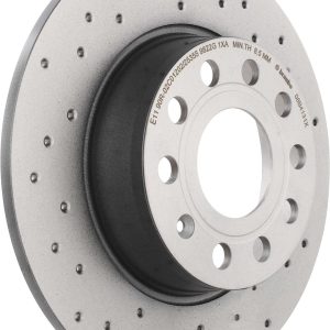 Brembo Brake Rotor, Xtra, Solid Cross Drilled, One Piece Design, Wheel Bolt Pattern 9 X 112 Millimeter – 08B4131XC02