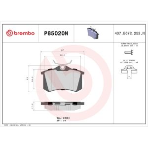 Brembo Brake Kit, Ceramic Brake Pads, 255 Millimeter Solid Gray Cast Iron One Piece Rotor – KT00463
