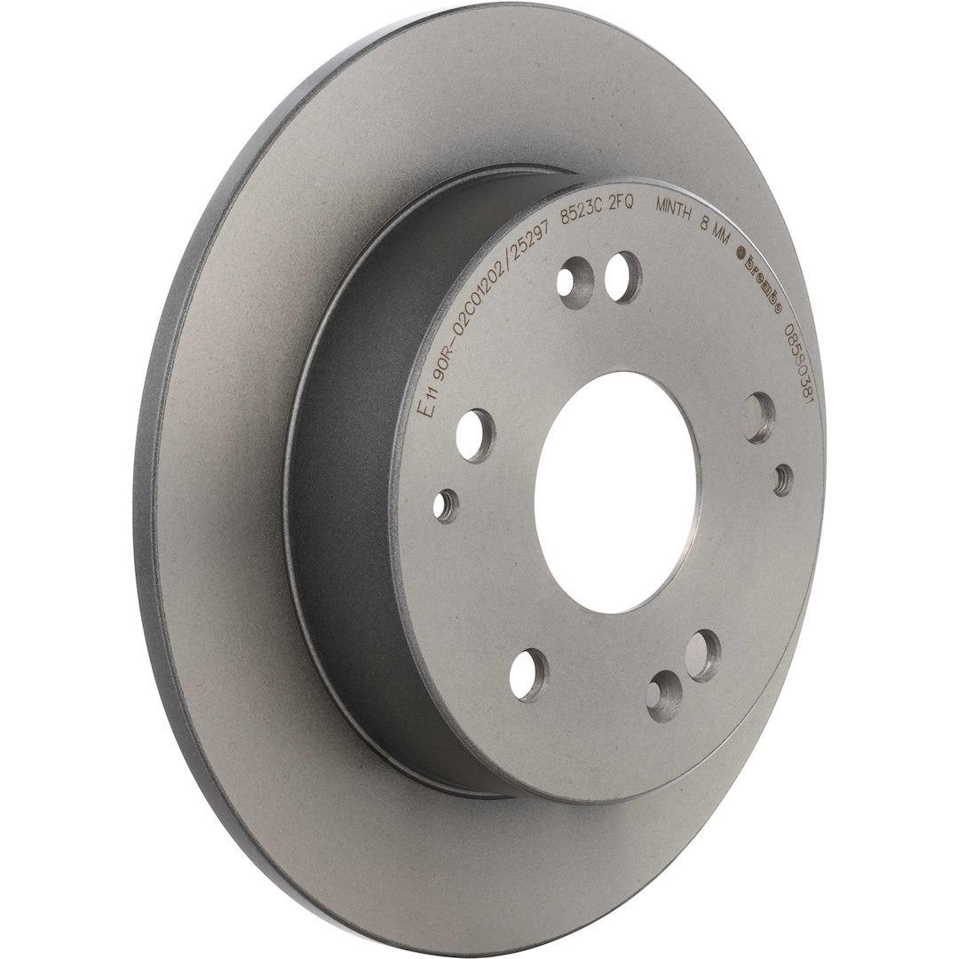 Brembo Brake Kit, Ceramic Brake Pads, 260 Millimeter Solid Gray Cast Iron One Piece Rotor – KT00503