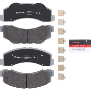 Brembo Brake Kit, Ceramic Brake Pads, 350 Millimeter Vented Gray Cast Iron One Piece Rotor – KT00544