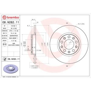 Brembo Brake Kit, Ceramic Brake Pads, 278 Millimeter UV Coated Solid High Carbon Cast Iron One Piece Rotor – KT00638
