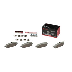Brembo Brake Kit, Ceramic Brake Pads, 282 Millimeter UV Coated Solid Cast Iron One Piece Rotor, With Rotors/ Pads/ Shims/ Mounting Hardware – KT00A42