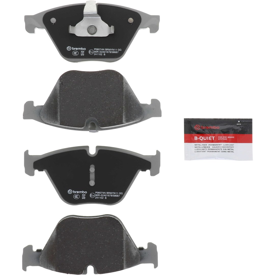 Brembo Brake Pad, Nao, Fmsi Number D1505-8706, Ceramic, Set of 4 – P06074N