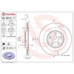 Brembo Brake Kit, Ceramic Brake Pads, 326 Millimeter Vented High Carbon Cast Iron One Piece Rotor – KT00A94