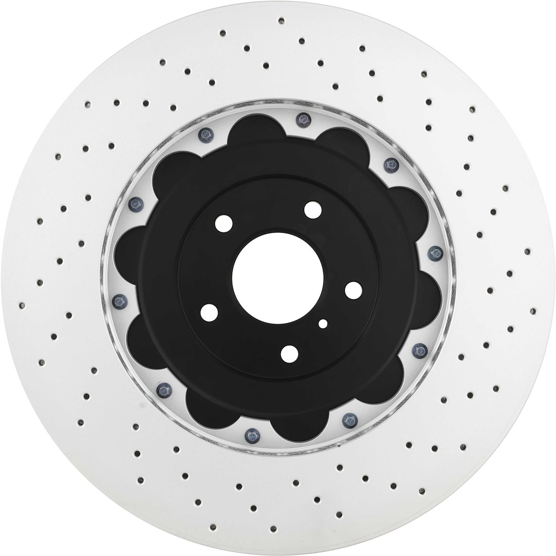 Brembo Brake Kit, Low-Metallic Brake Pads, 390 Millimeter Floating Pvt Drilled Cast Iron Rotor – KT04316