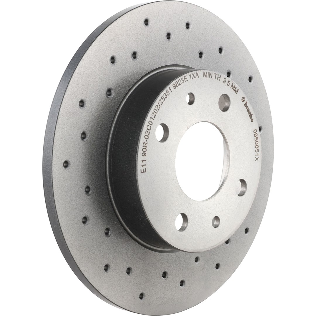 Brembo Brake Kit, Ceramic Brake Pads, 240 Millimeter Xtra Solid Cross Drilled High Carbon Cast Iron One Piece Rotor – KTX0087