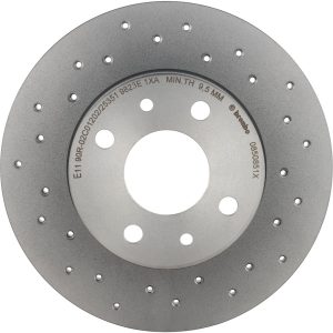 Brembo Brake Kit, Ceramic Brake Pads, 240 Millimeter Xtra Solid Cross Drilled High Carbon Cast Iron One Piece Rotor – KTX0087