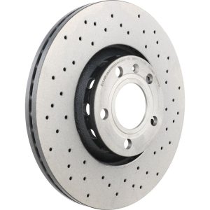 Brembo Brake Kit, Ceramic Brake Pads, 312 Millimeter Xtra Vented High Carbon Cast Iron Cross Drilled Rotor – KTX0093