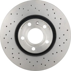 Brembo Brake Kit, Ceramic Brake Pads, 312 Millimeter Xtra Vented High Carbon Cast Iron Cross Drilled Rotor – KTX0093