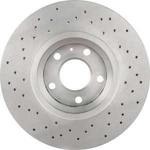 Brembo Brake Kit, Ceramic Brake Pads, 312 Millimeter Xtra Vented High Carbon Cast Iron Cross Drilled Rotor – KTX0093