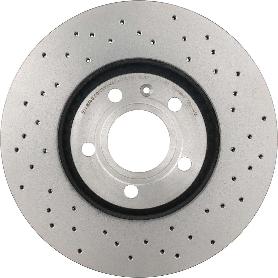 Brembo Brake Kit, Ceramic Brake Pads, 312 Millimeter Xtra Vented High Carbon Cast Iron Cross Drilled Rotor – KTX0093