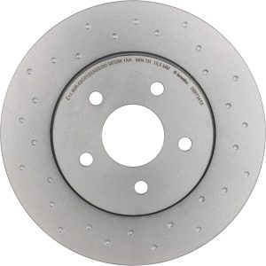Brembo Brake Kit, Ceramic Brake Pads, 280 Millimeter UV Coated Xtra Solid Cross-Drilled Cast Iron One Piece Rotor – KTX0095