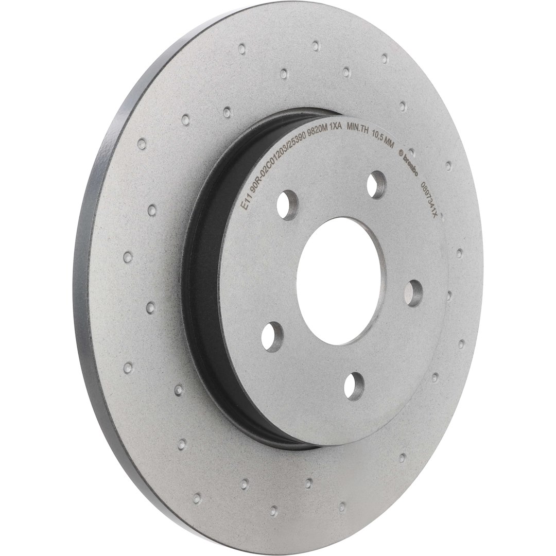 Brembo Brake Kit, Ceramic Brake Pads, 280 Millimeter UV Coated Xtra Solid Cross-Drilled Cast Iron One Piece Rotor – KTX0095