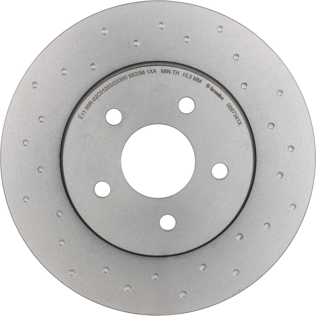 Brembo Brake Kit, Ceramic Brake Pads, 280 Millimeter UV Coated Xtra Solid Cross-Drilled Cast Iron One Piece Rotor – KTX0095