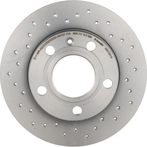 Brembo Brake Kit, Ceramic Brake Pads, 245 Millimeter Xtra Solid Cross Drilled High Carbon Cast Iron One Piece Rotor – KTX0096