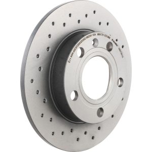Brembo Brake Kit, Ceramic Brake Pads, 245 Millimeter Xtra Solid Cross Drilled High Carbon Cast Iron One Piece Rotor – KTX0096