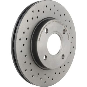 Brembo Brake Kit, Ceramic Brake Pads, 258 Millimeter Xtra Vented Cross Drilled High Carbon Cast Iron One Piece Rotor – KTX0114