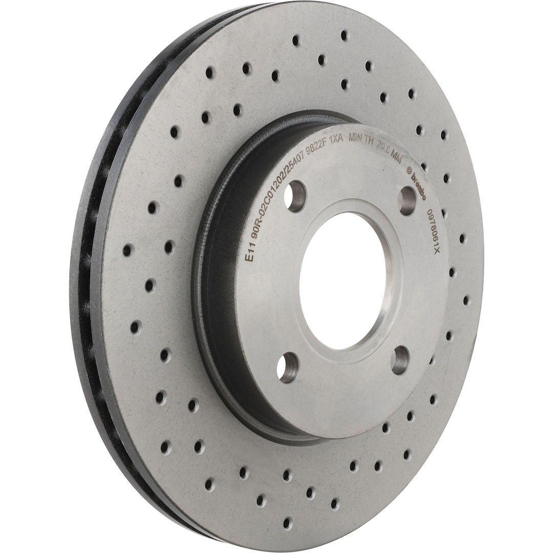 Brembo Brake Kit, Ceramic Brake Pads, 258 Millimeter Xtra Vented Cross Drilled High Carbon Cast Iron One Piece Rotor – KTX0114
