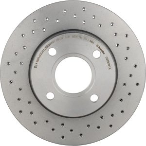 Brembo Brake Kit, Ceramic Brake Pads, 258 Millimeter Xtra Vented Cross Drilled High Carbon Cast Iron One Piece Rotor – KTX0114