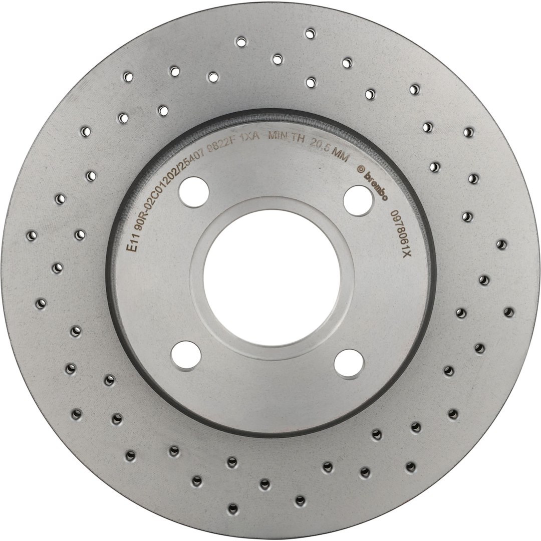 Brembo Brake Kit, Ceramic Brake Pads, 258 Millimeter Xtra Vented Cross Drilled High Carbon Cast Iron One Piece Rotor – KTX0114