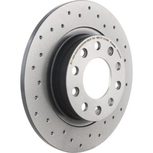 Brembo Brake Kit, Ceramic Brake Pads, 264 Millimeter Xtra Solid High Carbon Cast Iron Cross Drilled Rotor – KTX0141