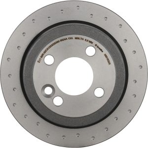Brembo Brake Kit, Ceramic Brake Pads, 259 Millimeter Xtra Solid Cross Drilled High Carbon Cast Iron One Piece Rotor – KTX0160