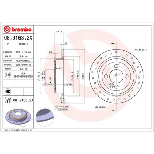 Brembo Brake Kit, Ceramic Brake Pads, 259 Millimeter Xtra Solid Cross Drilled High Carbon Cast Iron One Piece Rotor – KTX0160