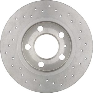 Brembo Brake Kit, Low-Metallic Brake Pads, 239 Millimeter Xtra Solid Drilled High Carbon Cast Iron Rotor – KTX4056