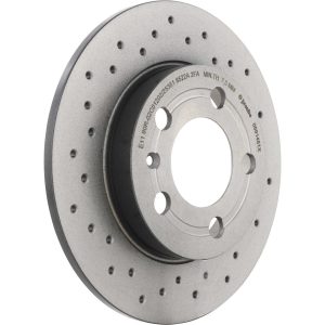 Brembo Brake Kit, Low-Metallic Brake Pads, 239 Millimeter Xtra Solid Drilled High Carbon Cast Iron Rotor – KTX4056