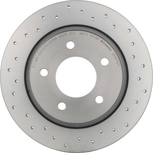Brembo Brake Kit, Low-Metallic Brake Pads, 280 Millimeter Xtra Solid Cross Drilled High Carbon Cast Iron One Piece Rotor – KTX4061