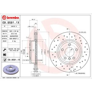 Brembo Brake Kit, Low-Metallic Brake Pads, 325 Millimeter Xtra Vented High Carbon Cast Iron Cross Drilled Rotor – KTX4094
