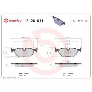 Brembo Brake Pad, Fmsi Number D279-7182, Low-Metallic, Set of 4 – P06011