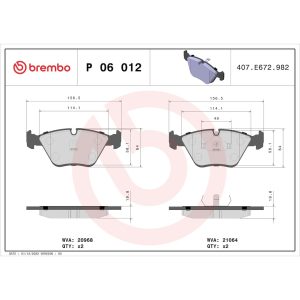 Brembo Brake Pad, Fmsi Number D394-7284, Low-Metallic, Set of 4 – P06012