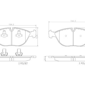Brembo Brake Pad, Nao, Fmsi Number D682-7561, Ceramic, Set of 4 – P06019N