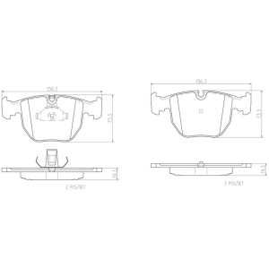 Brembo Brake Pad, Nao, Fmsi Number D681-7560, Ceramic, Set of 4 – P06021N