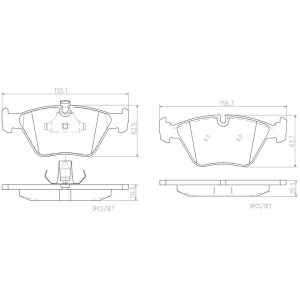 Brembo Brake Pad, Nao, Fmsi Number D725-7592/ D1410-8522, Ceramic, Set of 4 – P06022N