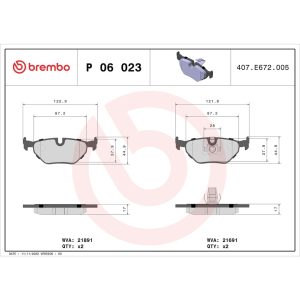 Brembo Brake Pad, Fmsi Number D692-7286, Low-Metallic, Set of 4 – P06023