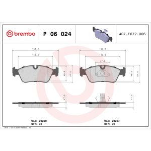 Brembo Brake Pad, Fmsi Number D781-7847, Low-Metallic, Set of 4 – P06024