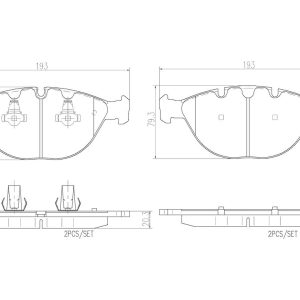 Brembo Brake Pad, Nao, Fmsi Number D920-7821, Ceramic, Set of 4 – P06028N