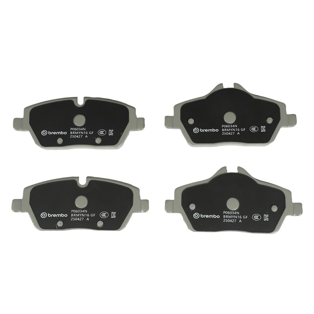 Brembo Brake Pad, Nao, Fmsi Number D1308-8423, Ceramic, Set of 4, With Hardware – P06034N