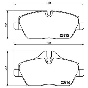 Brembo Brake Pad, Xtra Line, Fmsi Number D1308-8423, Low-Metallic, Set of 4, With Mounting Hardware – P06034X