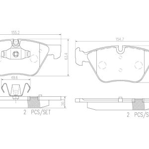 Brembo Brake Pad, Nao, Fmsi Number D1061-7967, Ceramic, Set of 4 – P06040N