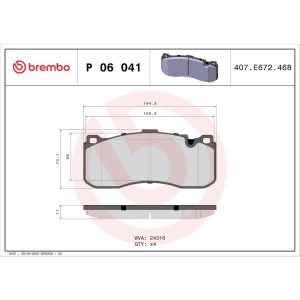 Brembo Brake Pad, Fmsi Number D1371-8483, Low-Metallic, Set of 4 – P06041