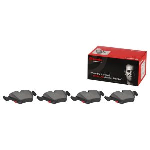 Brembo Brake Pad, Nao, Fmsi Number D946-7592, Ceramic, Set of 4, With Hardware/ Brake Caliper Screws – P06042N