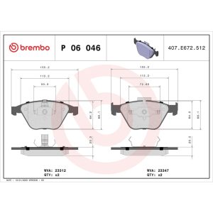 Brembo Brake Pad, Fmsi Number D1260-7799A, Low-Metallic, Set of 4 – P06046